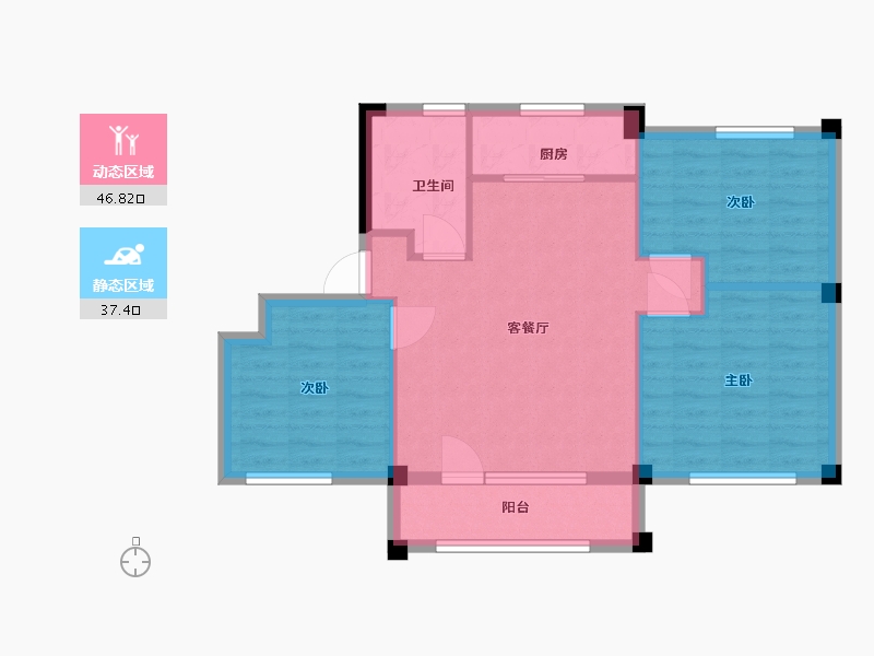 黑龙江省-佳木斯市-宏业家园-76.00-户型库-动静分区