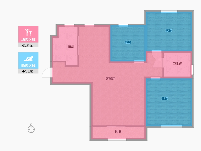 黑龙江省-绥化市-华腾园小区-93.00-户型库-动静分区