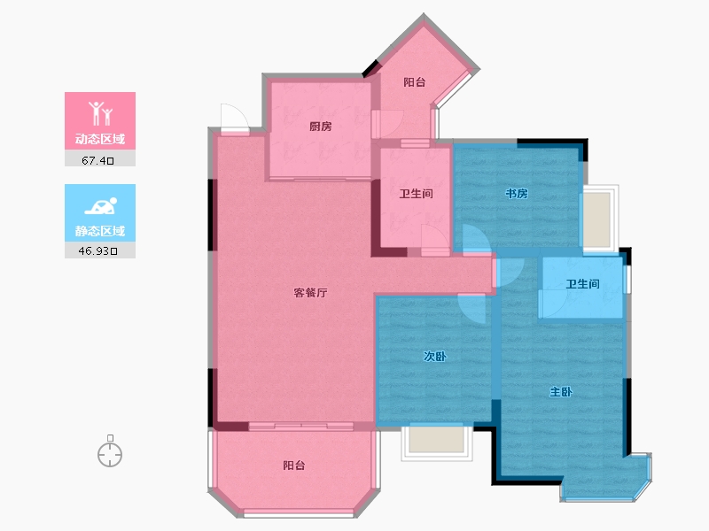 广西壮族自治区-南宁市-凤凰台-103.26-户型库-动静分区