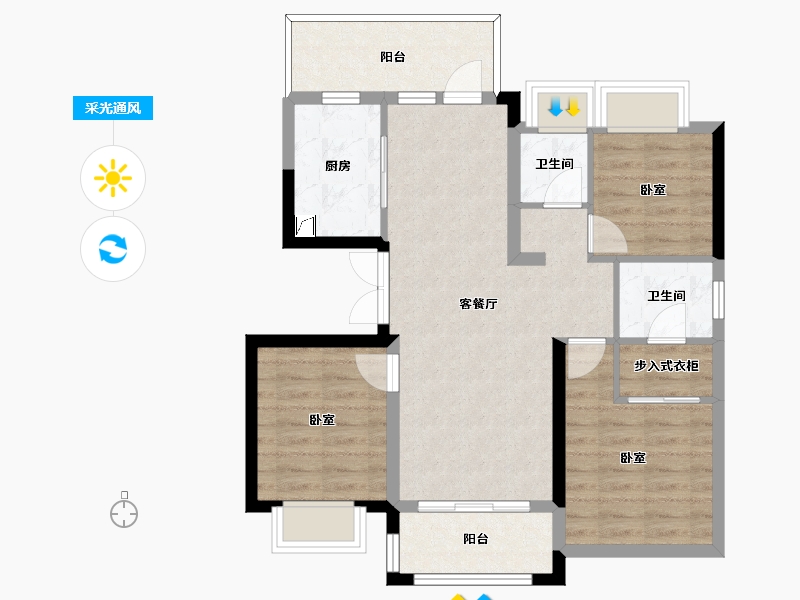 上海-上海市-同济晶萃-78.46-户型库-采光通风