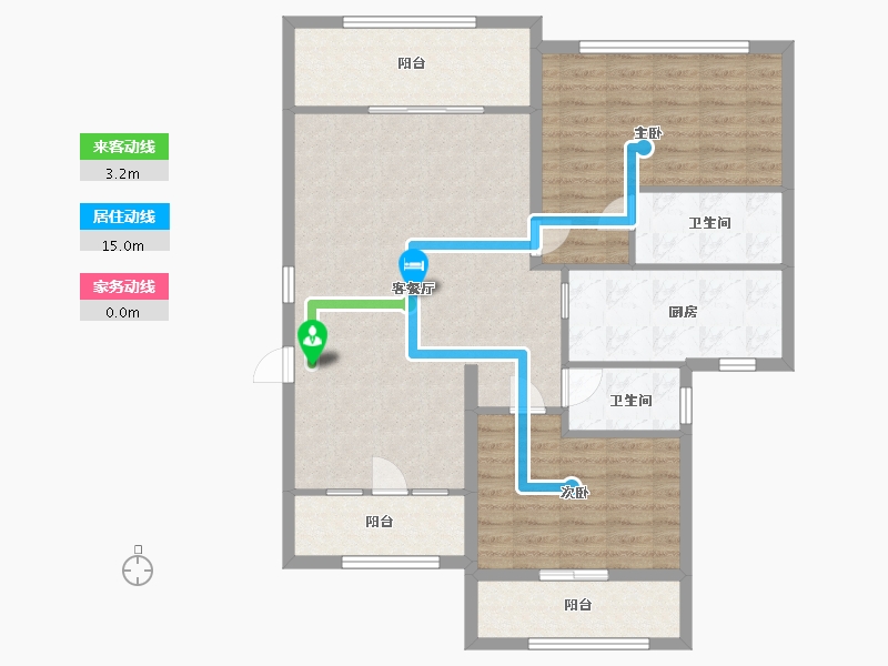 黑龙江省-鹤岗市-欧洲皇家花园小区-100.20-户型库-动静线