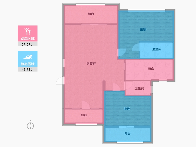 黑龙江省-鹤岗市-欧洲皇家花园小区-100.20-户型库-动静分区