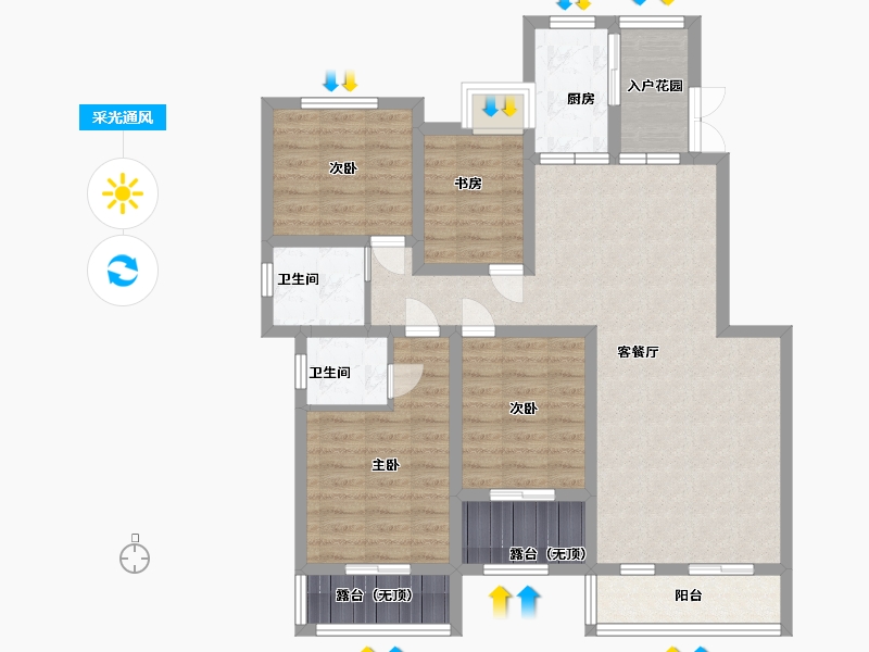 黑龙江省-佳木斯市-宏业家园-96.35-户型库-采光通风