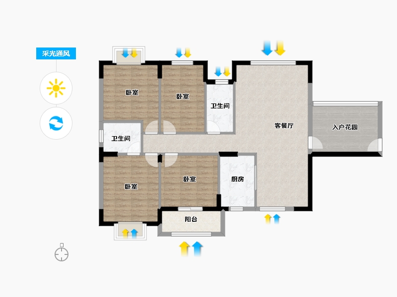 湖北省-鄂州市-光谷桂花城-114.21-户型库-采光通风