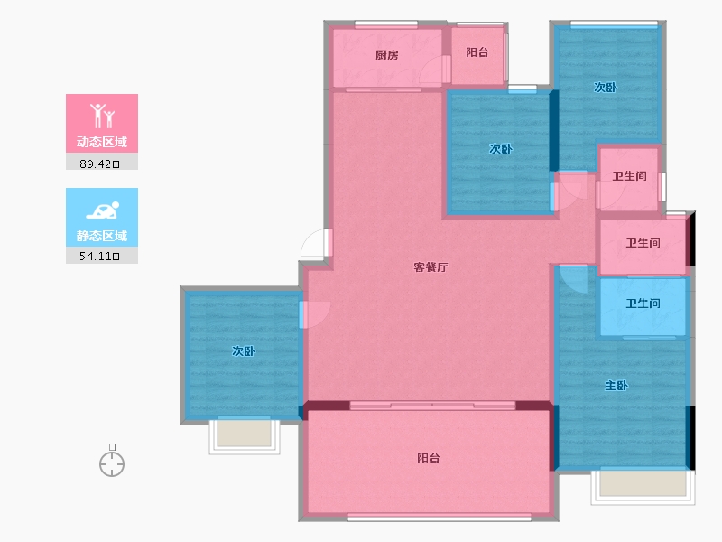 云南省-昭通市-红星国际-129.92-户型库-动静分区