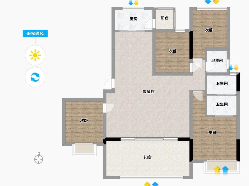 云南省-昭通市-红星国际-129.92-户型库-采光通风