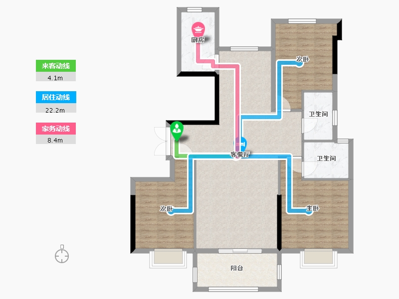 贵州省-六盘水市-公园道一号-118.00-户型库-动静线