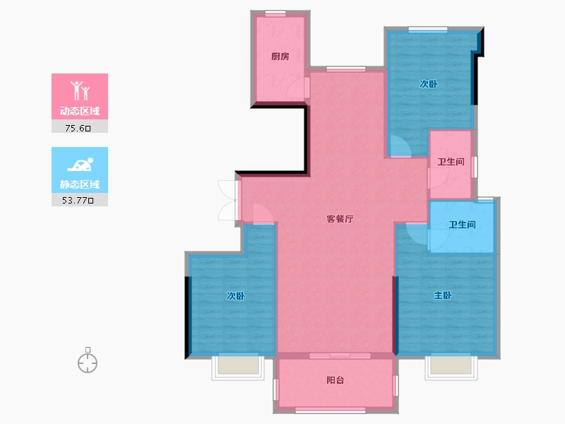 贵州省-六盘水市-公园道一号-118.00-户型库-动静分区