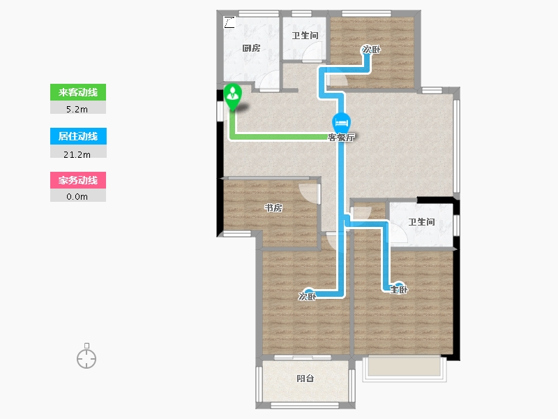 浙江省-宁波市-白金湾-108.98-户型库-动静线