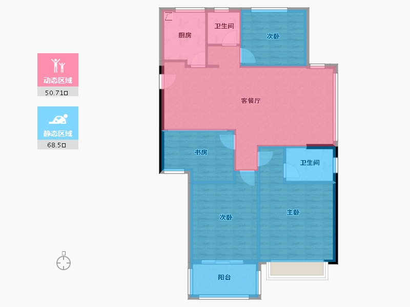 浙江省-宁波市-白金湾-108.98-户型库-动静分区