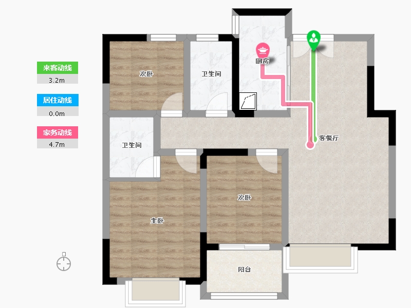 河南省-洛阳市-和顺西花厅-79.40-户型库-动静线