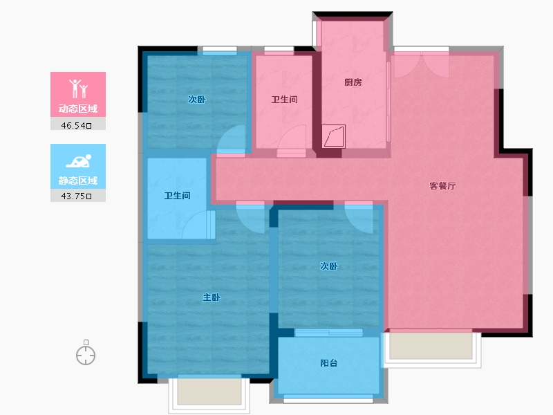 河南省-洛阳市-和顺西花厅-79.40-户型库-动静分区