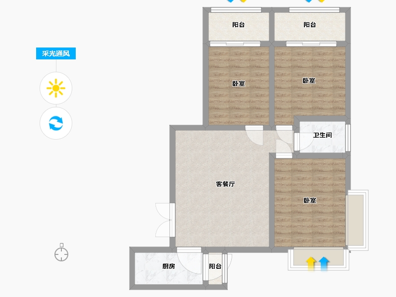 河南省-平顶山市-帝佳尚城-81.18-户型库-采光通风