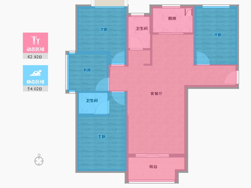 福建省-三明市-海翼左岸名都-105.01-户型库-动静分区