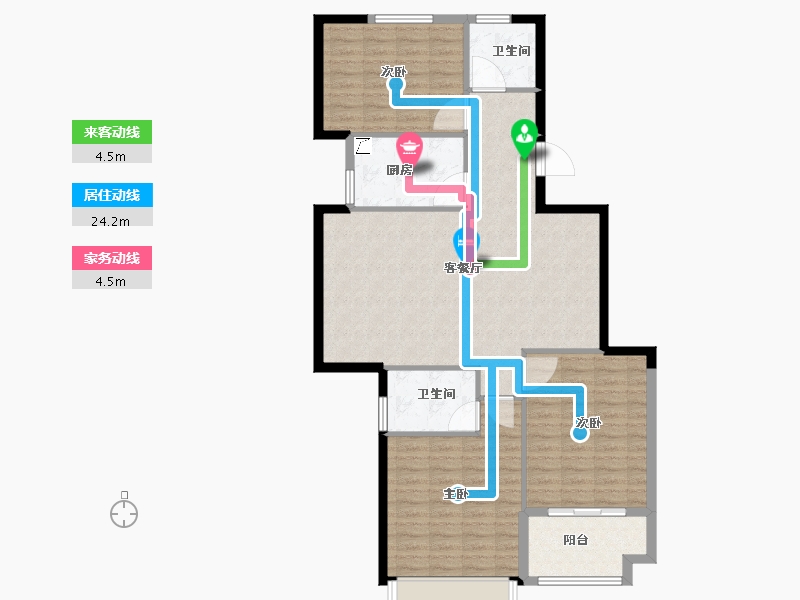 浙江省-宁波市-白金湾-110.00-户型库-动静线