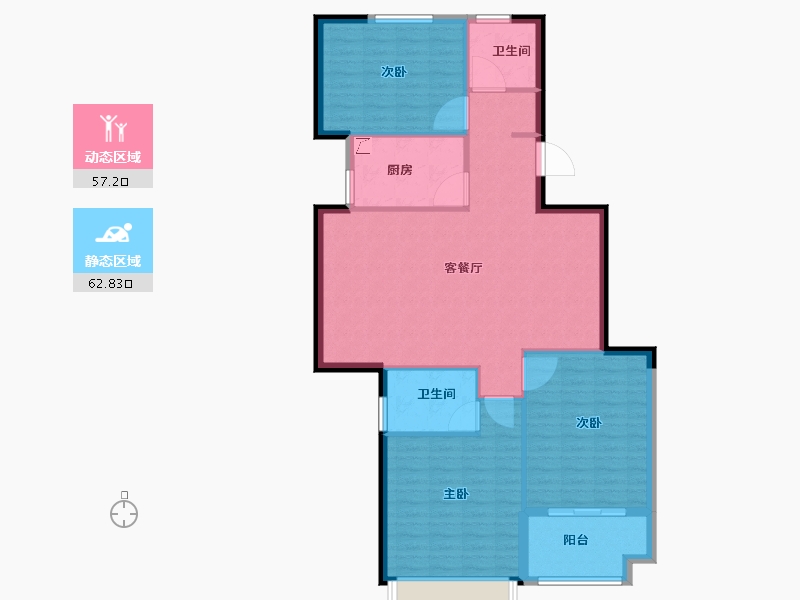 浙江省-宁波市-白金湾-110.00-户型库-动静分区