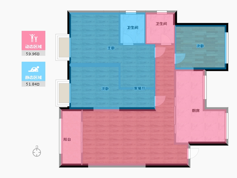 浙江省-金华市-红星天铂-101.00-户型库-动静分区