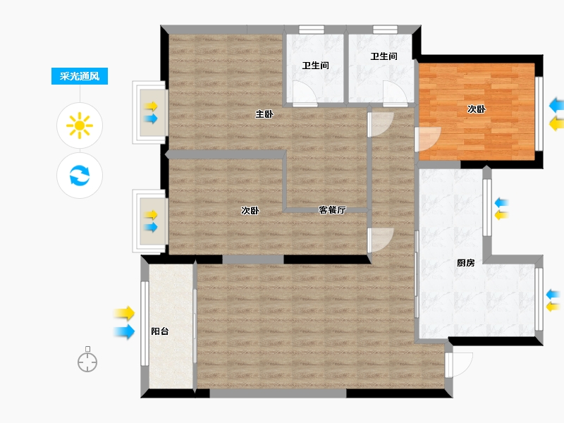 浙江省-金华市-红星天铂-101.00-户型库-采光通风