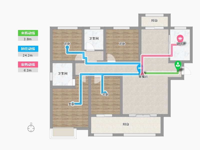 陕西省-铜川市-御景名第-107.64-户型库-动静线