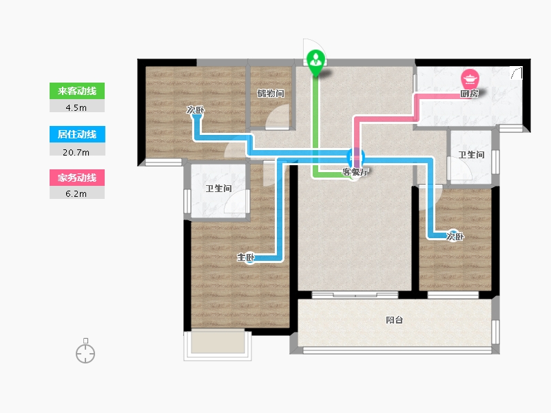 广东省-揭阳市-翔栩水岸城-92.28-户型库-动静线