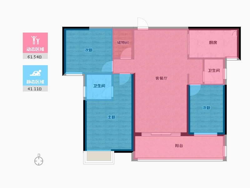 广东省-揭阳市-翔栩水岸城-92.28-户型库-动静分区