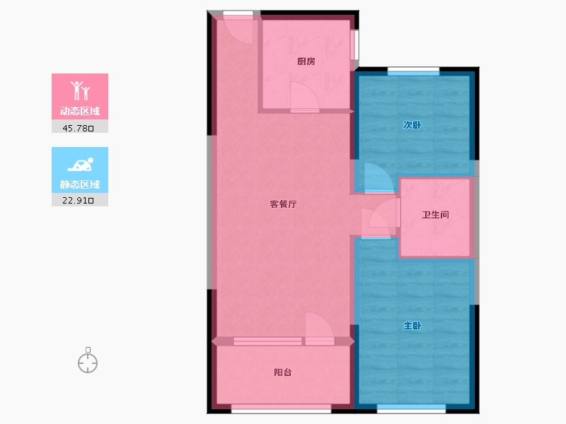 辽宁省-沈阳市-金沙巴黎花园-61.09-户型库-动静分区