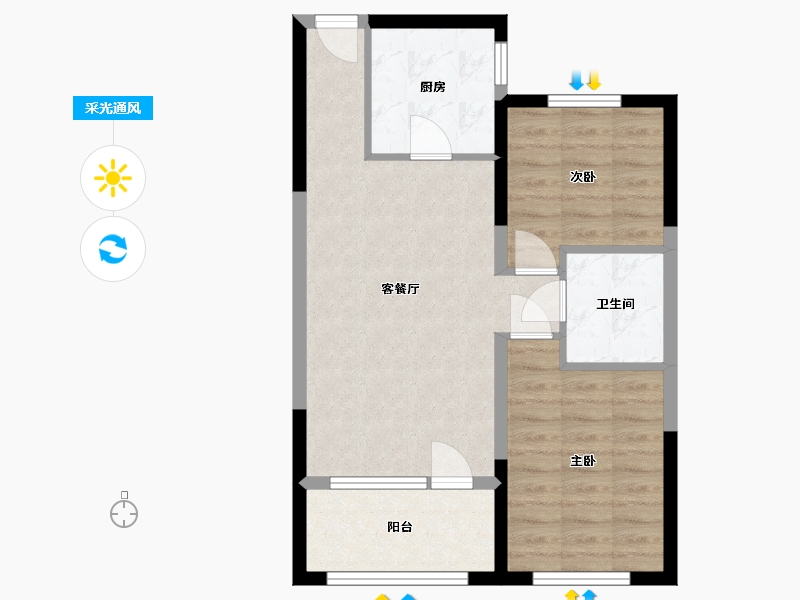 辽宁省-沈阳市-金沙巴黎花园-61.09-户型库-采光通风