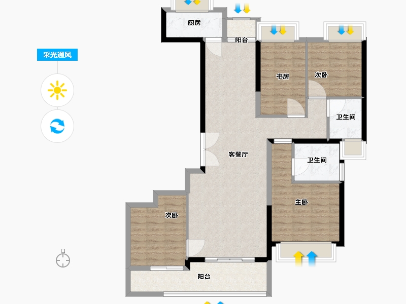 江西省-赣州市-嘉福原山著-109.51-户型库-采光通风