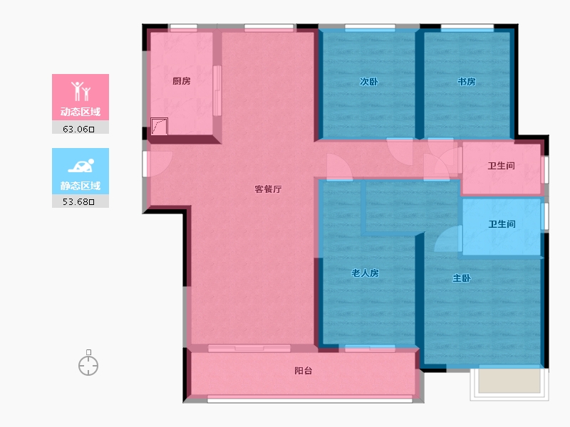 江西省-抚州市-保利华章香颂-104.15-户型库-动静分区