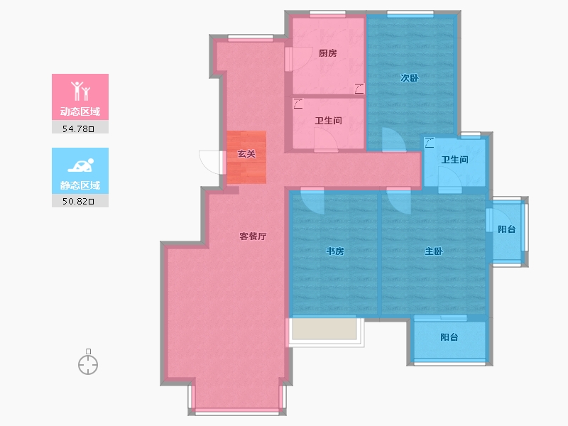 辽宁省-营口市-苹果社区-94.01-户型库-动静分区