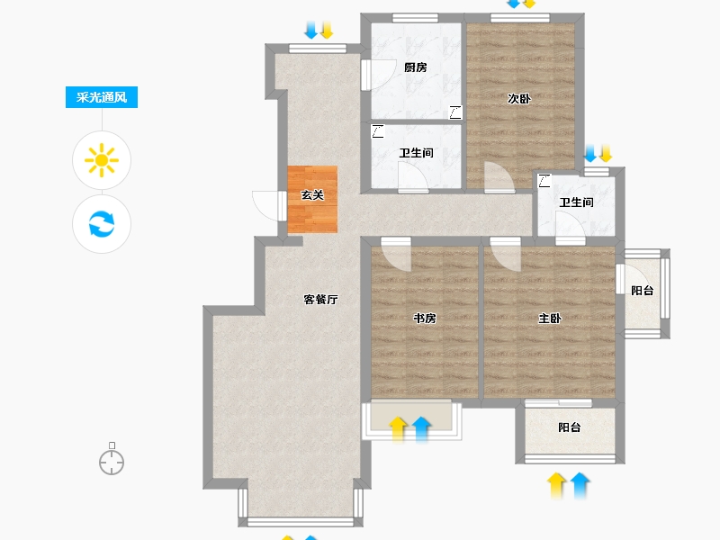 辽宁省-营口市-苹果社区-94.01-户型库-采光通风