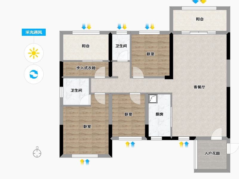 广西壮族自治区-柳州市-通建中天城-101.45-户型库-采光通风