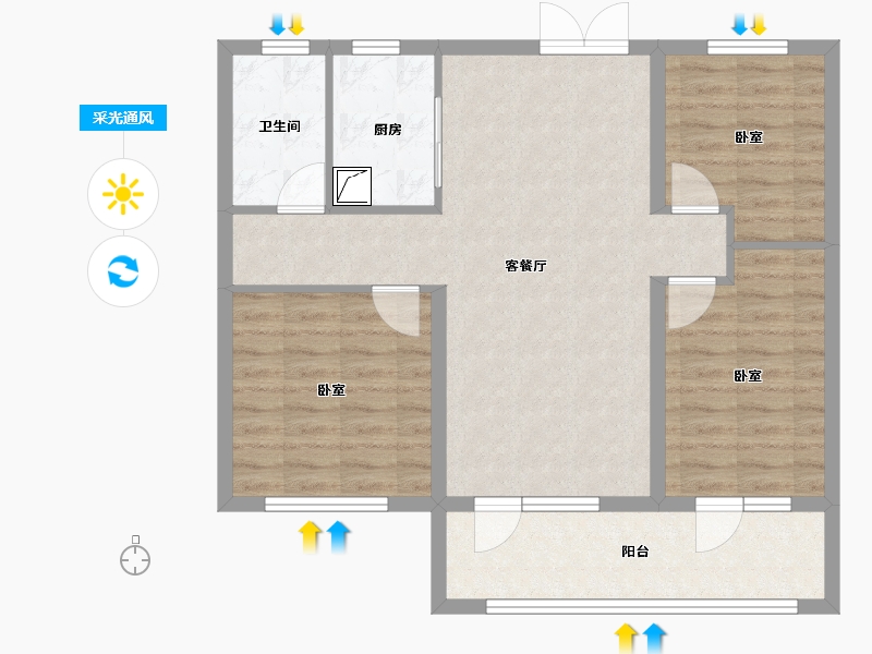 山东省-聊城市-民生凤凰城-83.33-户型库-采光通风