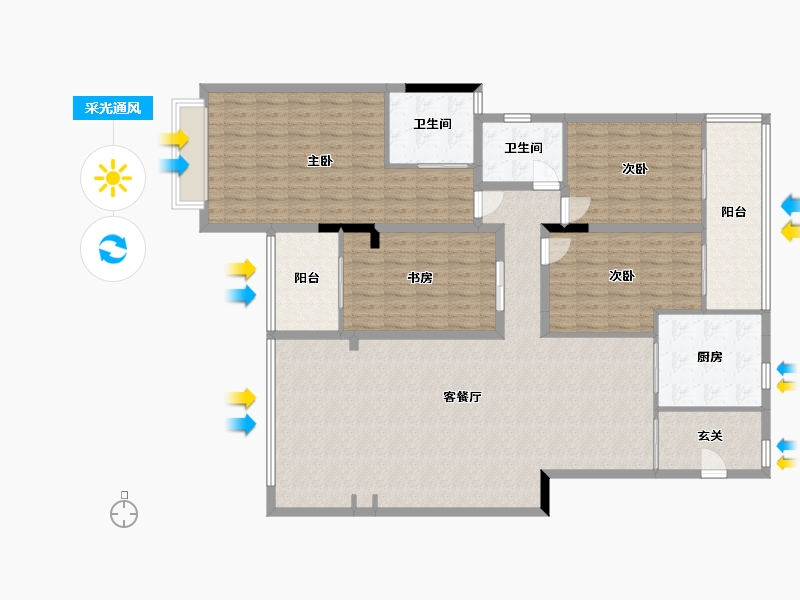 四川省-达州市-宏义・江湾城-165.09-户型库-采光通风