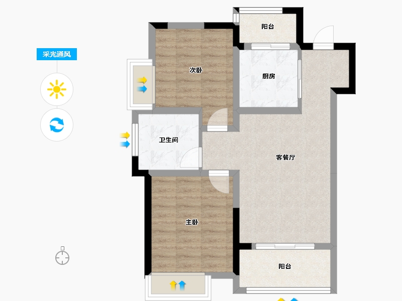 四川省-攀枝花市-菩提苑-65.28-户型库-采光通风