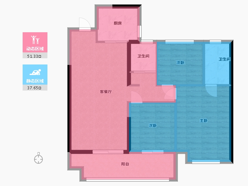 江苏省-徐州市-沛公馆-80.00-户型库-动静分区