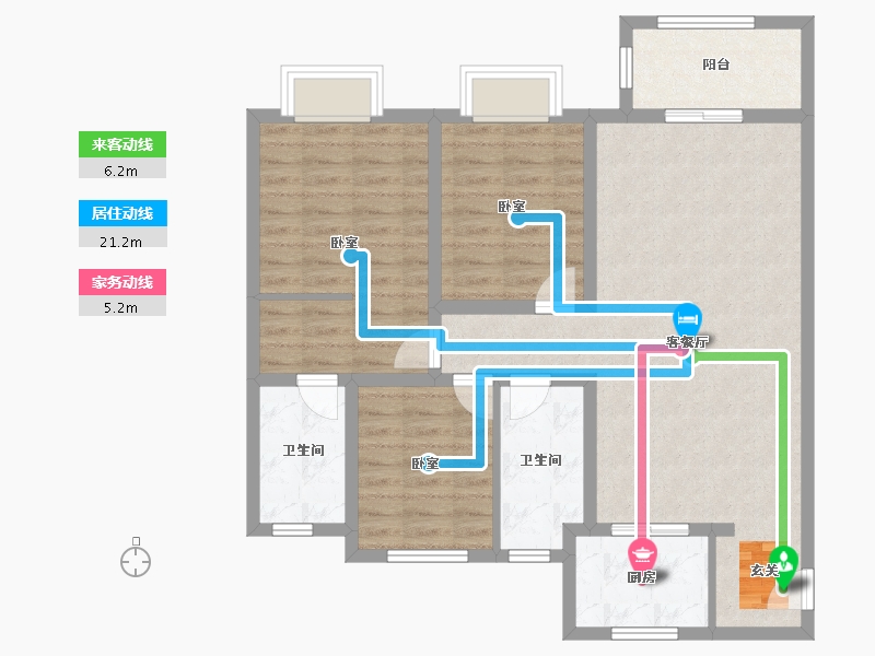 辽宁省-营口市-红运河畔新城-91.74-户型库-动静线