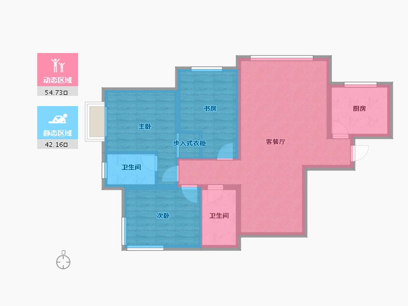 内蒙古自治区-巴彦淖尔市-今日尚品-86.53-户型库-动静分区