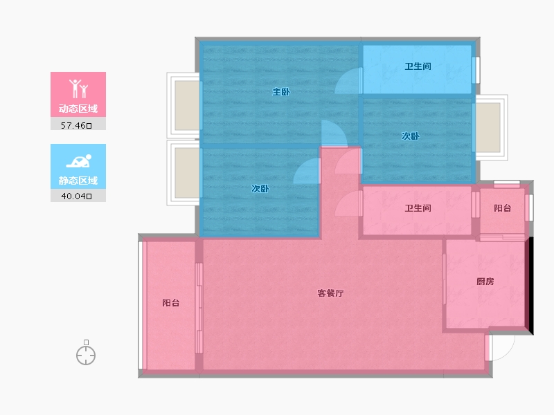 广东省-阳江市-平岗新城-88.94-户型库-动静分区