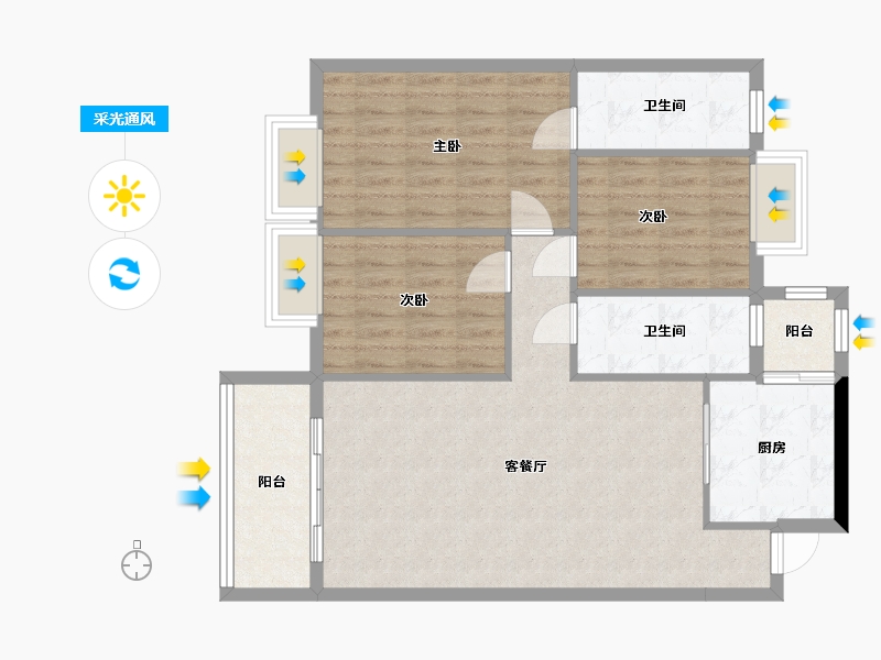 广东省-阳江市-平岗新城-88.94-户型库-采光通风