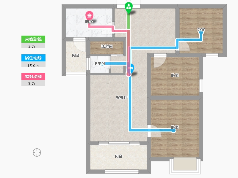 重庆-重庆市-星光上院-73.86-户型库-动静线