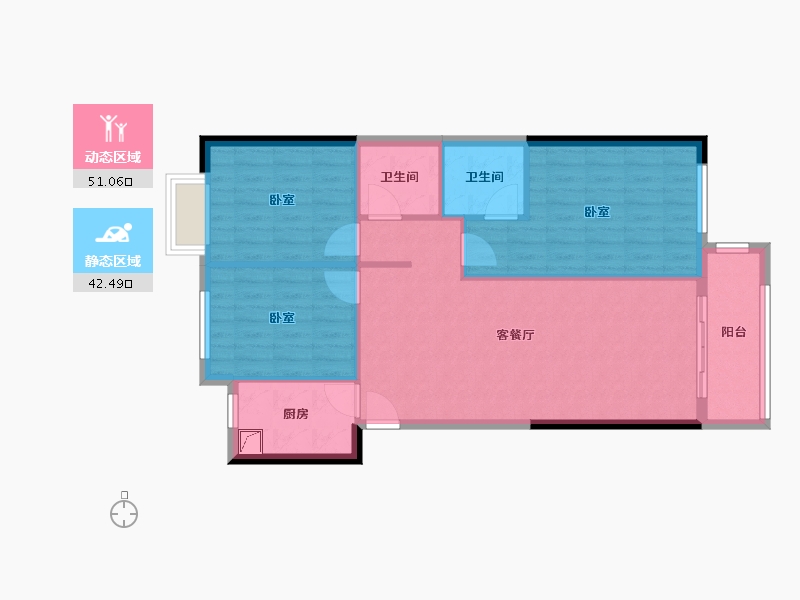 福建省-福州市-融侨阳光城方圆-85.00-户型库-动静分区