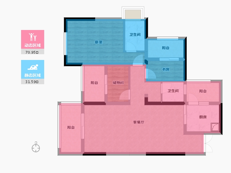 四川省-成都市-恒河时代城-90.15-户型库-动静分区