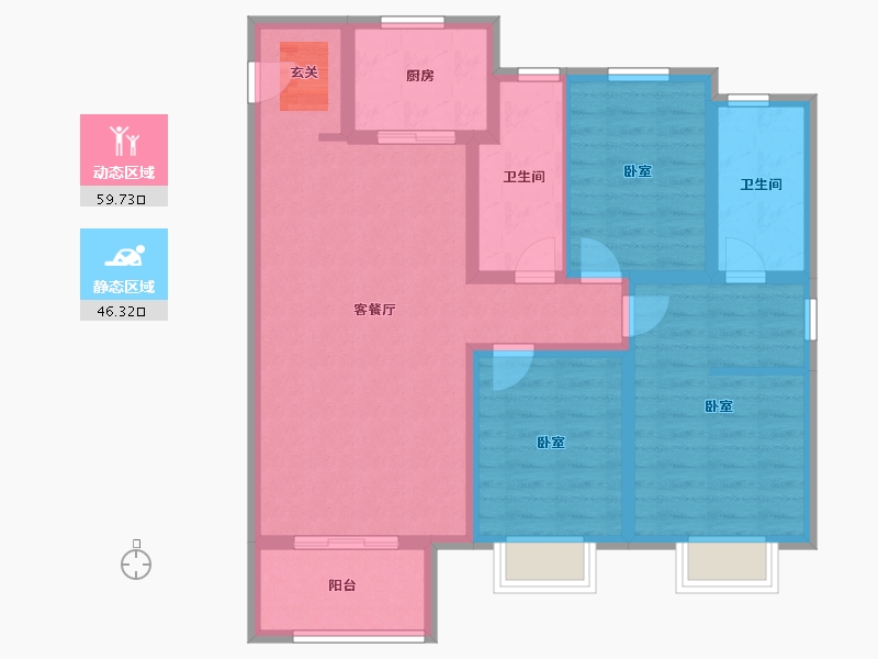 辽宁省-营口市-红运河畔新城-94.21-户型库-动静分区