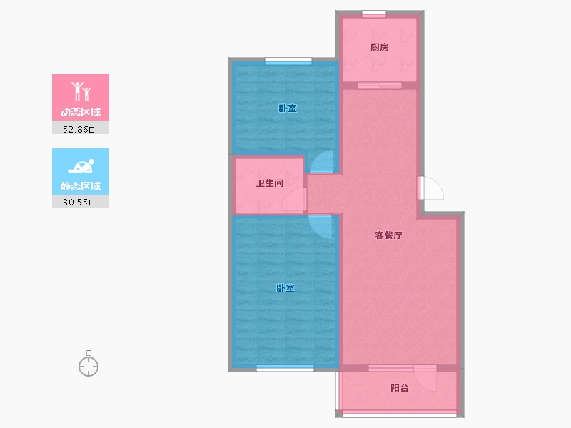 辽宁省-抚顺市-乐活两岸568庄园-74.47-户型库-动静分区