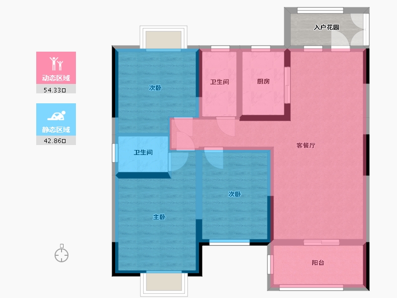 湖北省-随州市-御景南山-90.61-户型库-动静分区