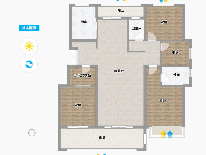 云南省-保山市-腾冲世纪城-129.61-户型库-采光通风