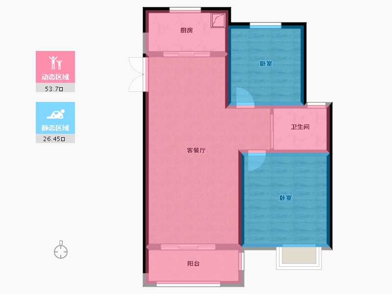 江苏省-盐城市-信拓东海国际-71.75-户型库-动静分区