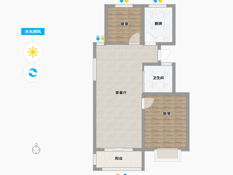 浙江省-宁波市-金鼎豪庭-78.00-户型库-采光通风