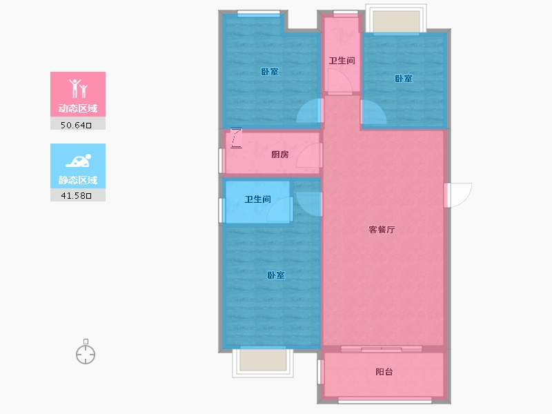 福建省-宁德市-鼎丰公馆-83.00-户型库-动静分区